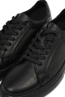 Male Black Lace-Up Leather Sneaker | Derimod