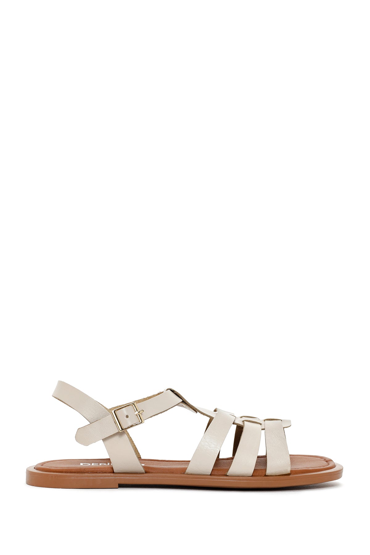 Women's Cream Leather Bodrum Sandals 25SFD332018 | Derimod