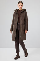 Fiorentini Women Brown Reversible Hooded Teddy Coat | Derimod