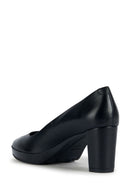 Geox Women's Black Walk Pleasure 60 Leather Thick Heeled Shoes | Derimod