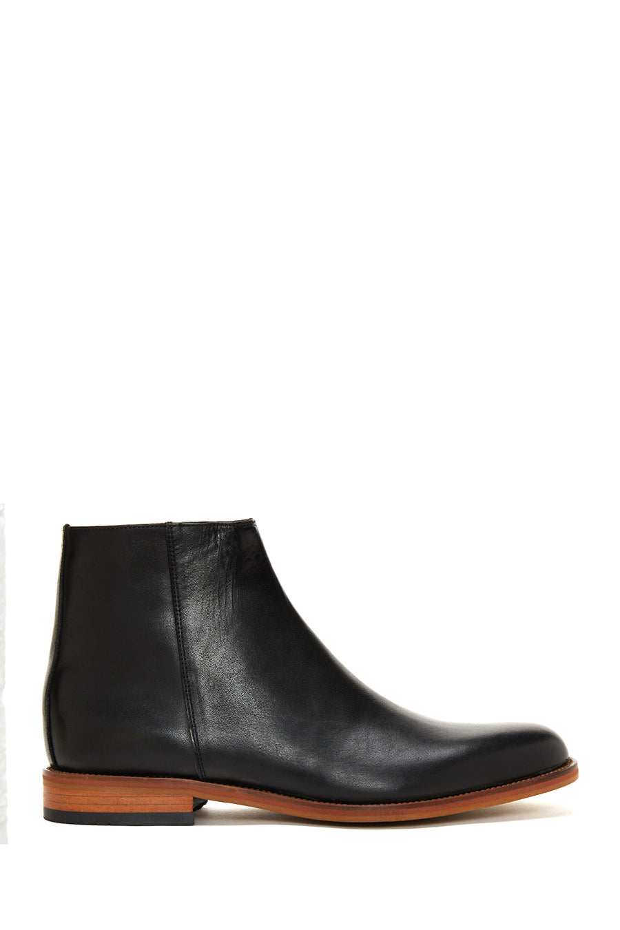 Men's Black Leather Zippered Classic Boots 22WFD630018 | Derimod