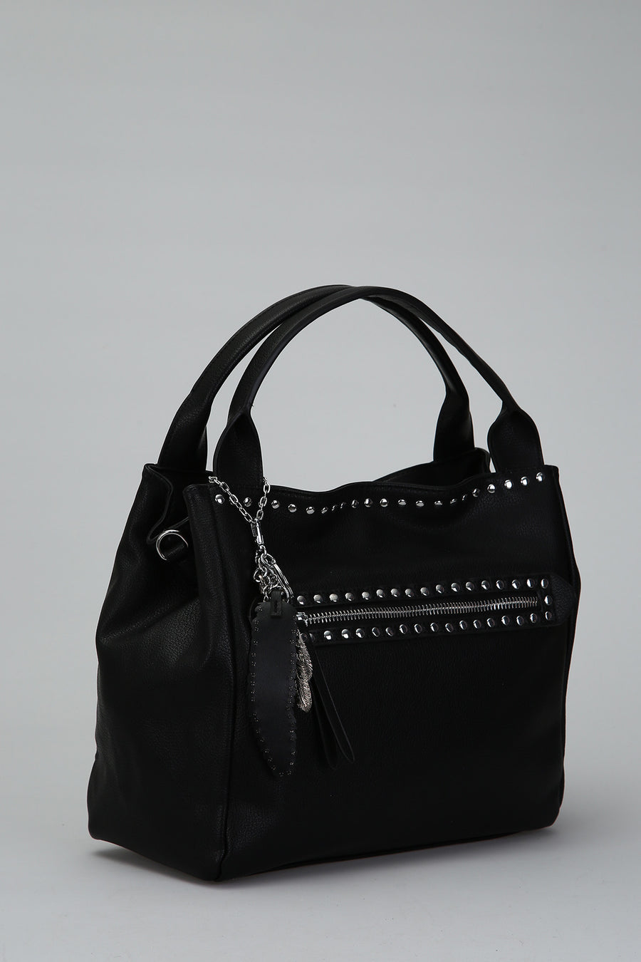 Women's Shoulder Bag with Staple Detail