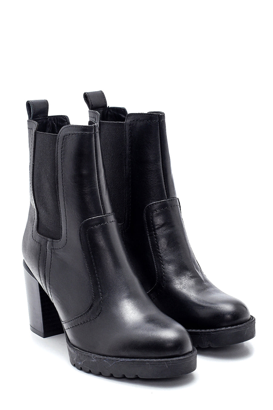 Women's Leather Chelsea Heeled Boots