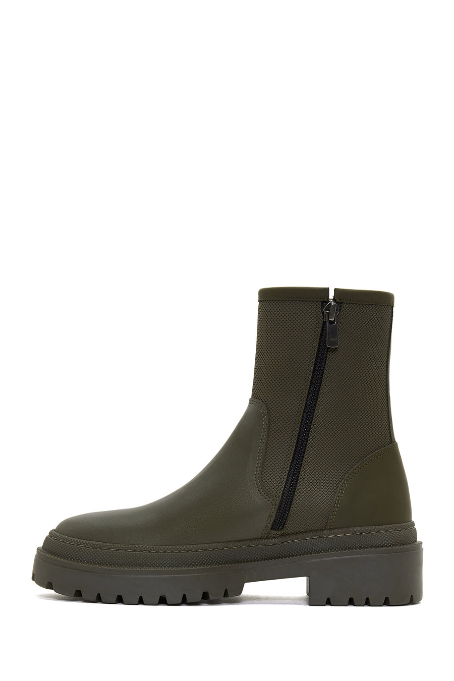 Women's Khaki Leather Boots