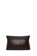 Woman Brown Long-Strap Woven Crossbody Bag | Derimod