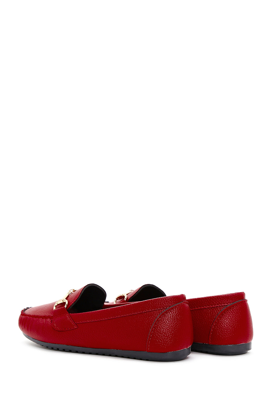 Women's Red Buckle Detailed Loafer
