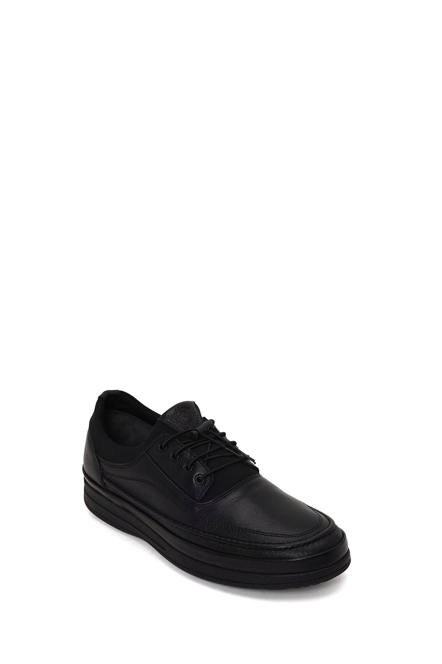 Male Black Lace-Up Leather Casual Shoes