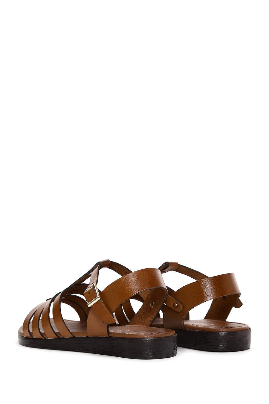 Women's Tan Ankle Strap Leather Bodrum Sandals