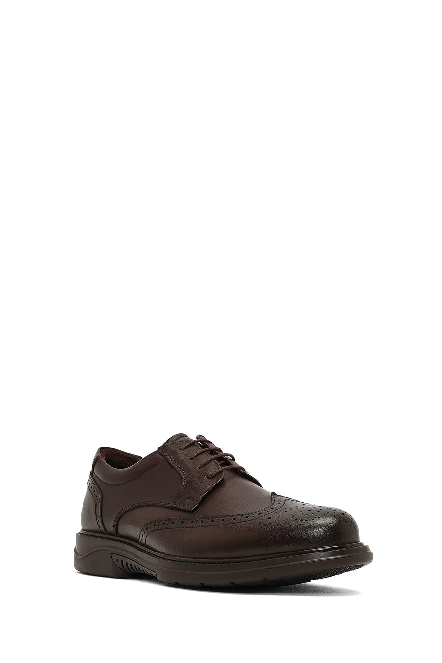 Men's Brown Lace-Up Leather Casual Shoes