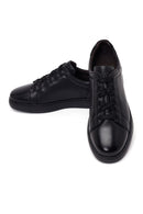 Male Black Lace-Up Leather Sneaker | Derimod