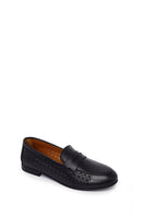 Kadın Siyah Desenli Deri Loafer | Derimod