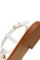 Woman White Accessory Toe-Post Sandals | Derimod