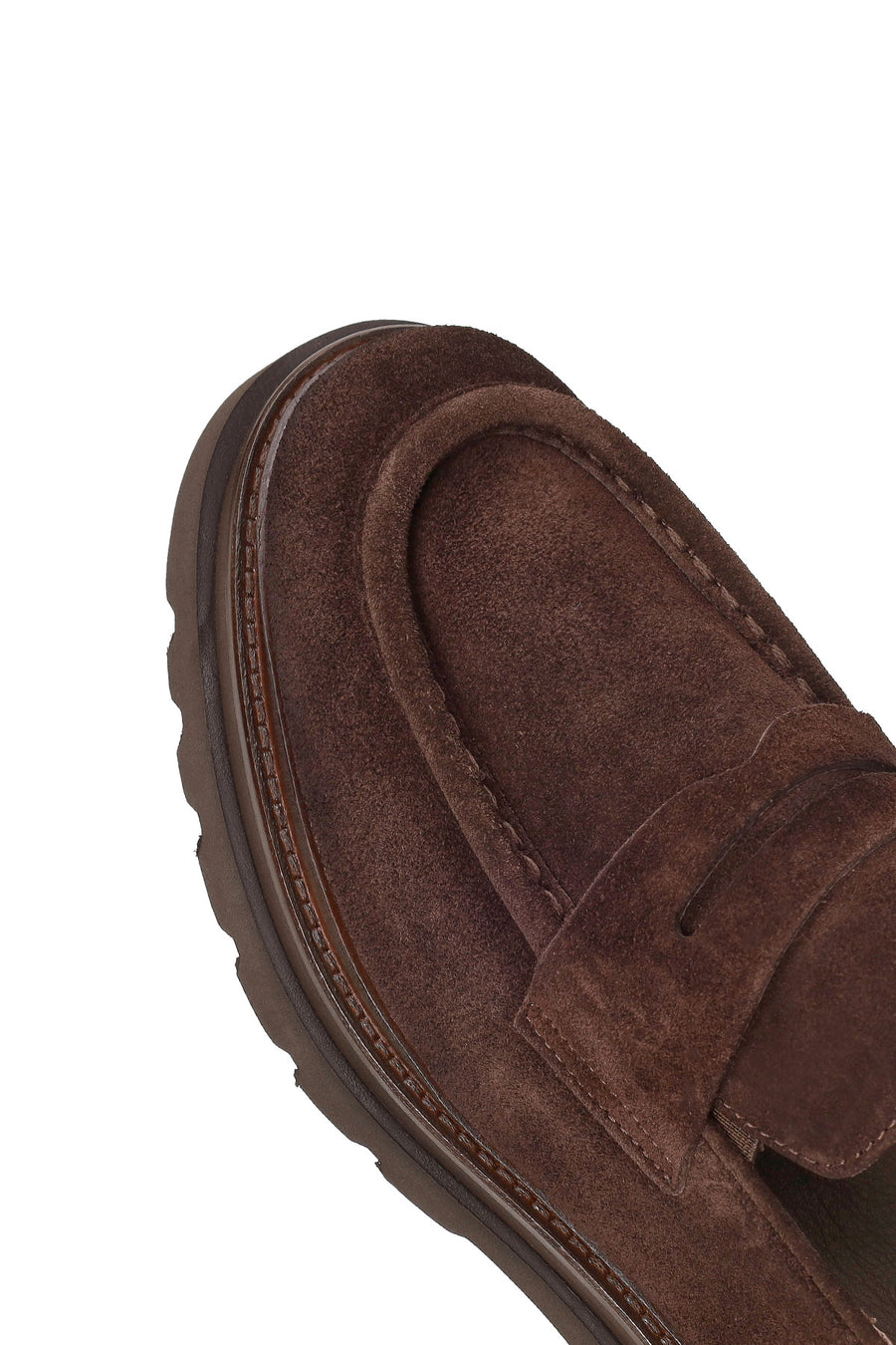 Male Brown Chunky-Soled Suede Loafers