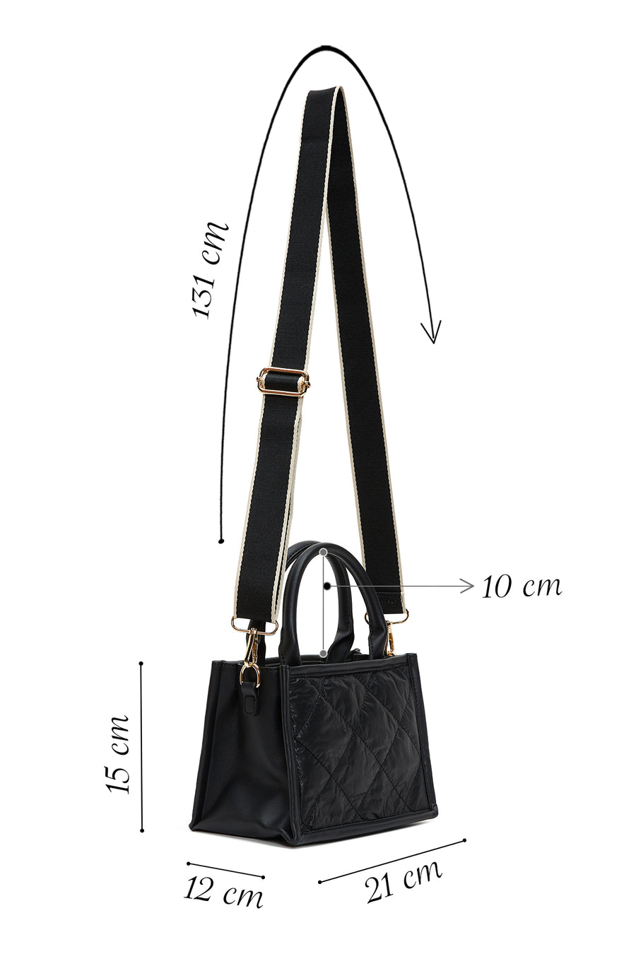 Women's Black Quilted Handbag
