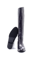 Women's Leather Crocodile Patterned Boots | Derimod