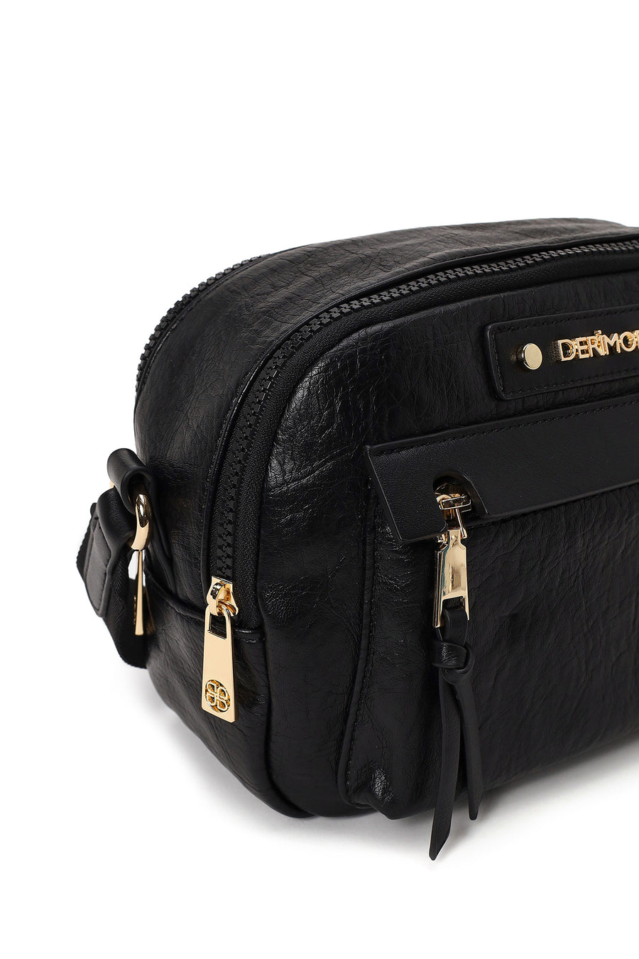 Woman Black Long-Strap Crossbody Bag
