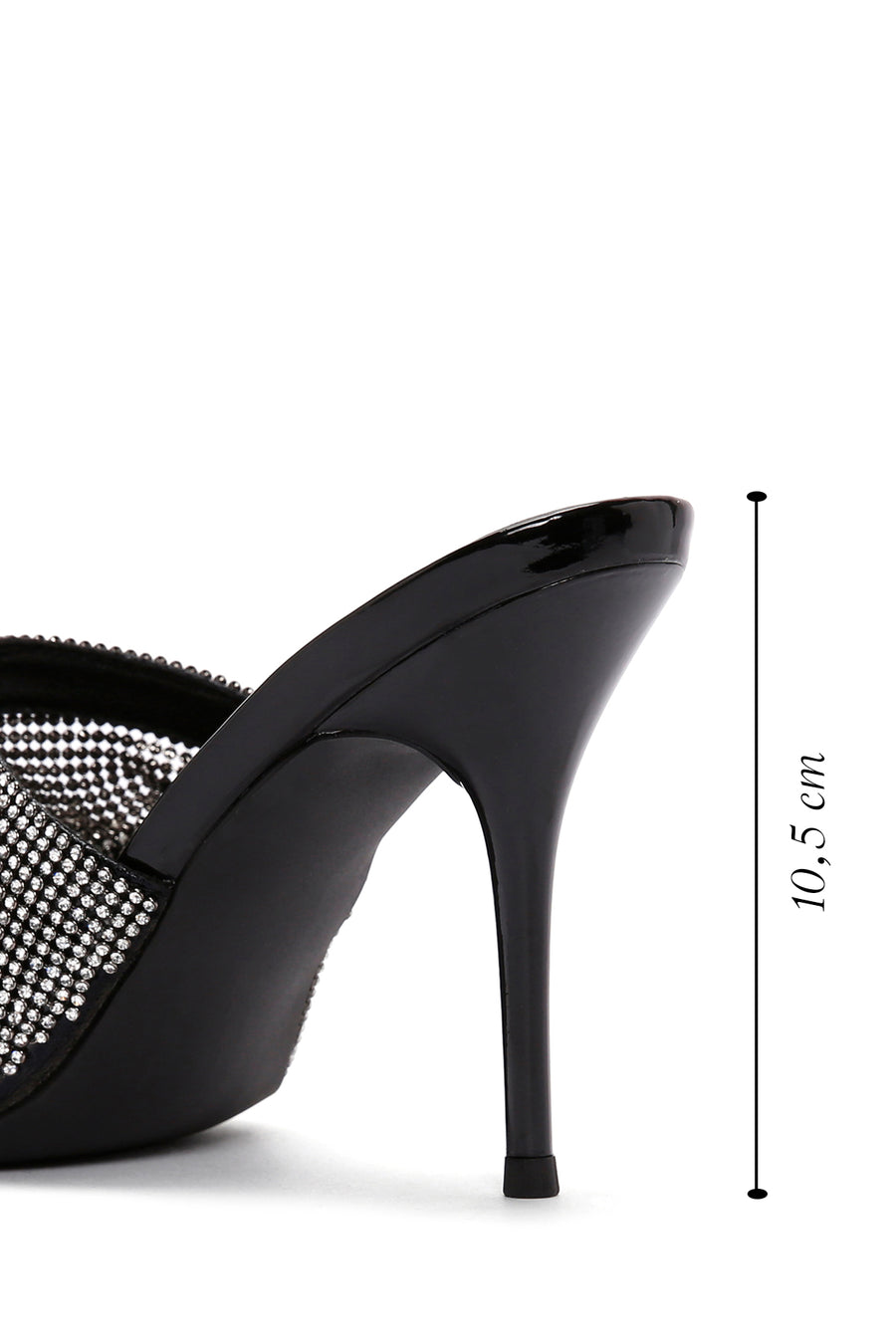 Women's Black Stone Thin Heeled Slippers