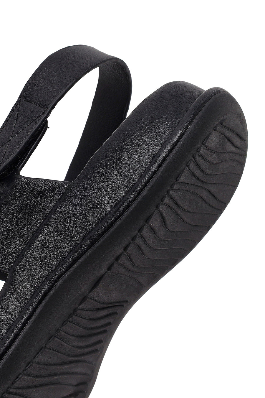 Kadın Siyah Bantlı Kalın Tabanlı Comfort Sandalet