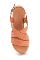 Women's Wedge Heel Leather Sandals | Derimod