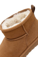 Woman Camel Fur Suede Teddy Boots | Derimod