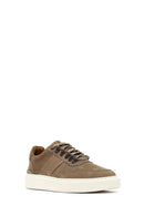 Men's Mink Lace-Up Thick-Soled Nubuck Leather Sneaker | Derimod