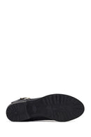 Woman Black Zip Closure Buckled Boots | Derimod