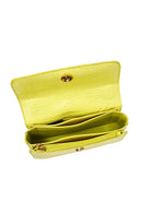Women's Yellow Printed Long Strap Crossbody Bag | Derimod