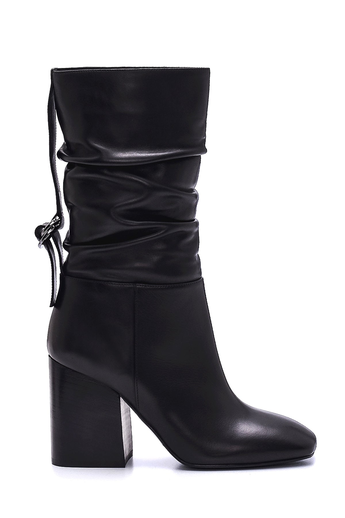 Women's Leather Belt Detailed Heeled Boots 21WFD101618 | Derimod