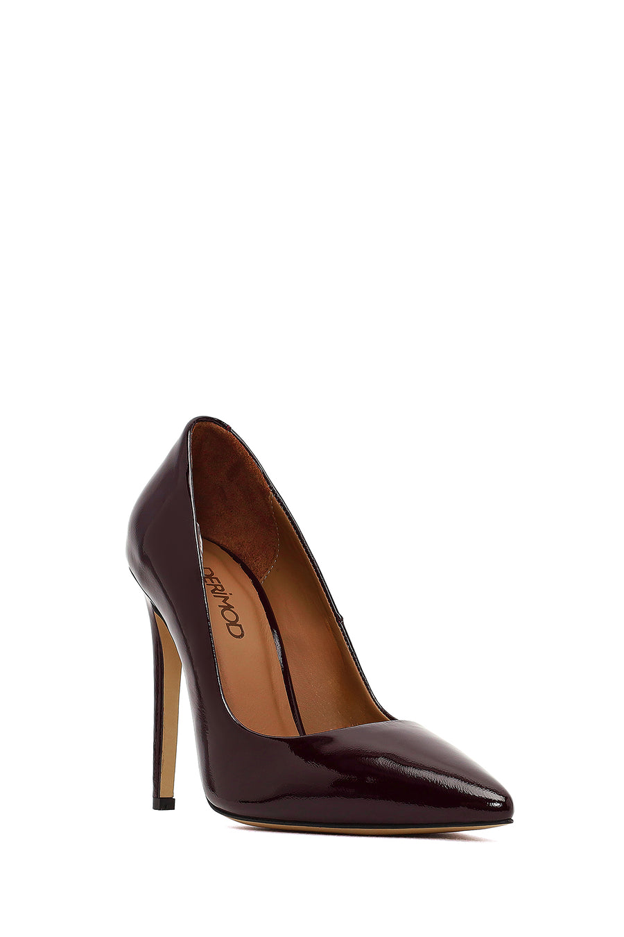 Woman Burgundy High Thin-Heel Patent Leather Leather Stiletto