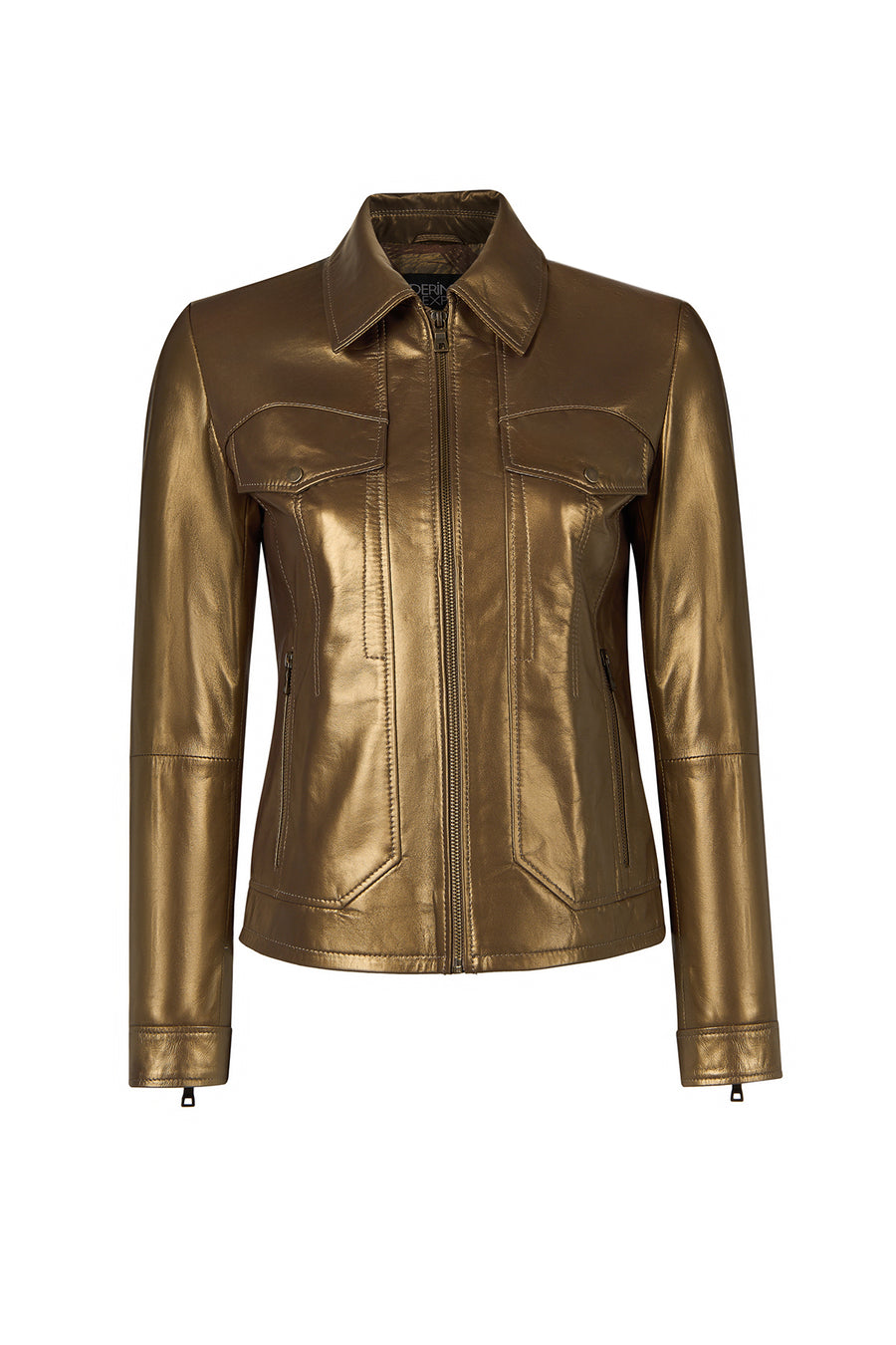 Loretta Woman Bronze Short Leather Jacket 26SGE5685PR | Derimod
