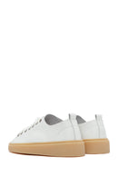 Men's White Lace-up Leather Sneaker | Derimod