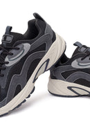 Male Gray Lace-Up Thick-Soled Leather Sneaker | Derimod
