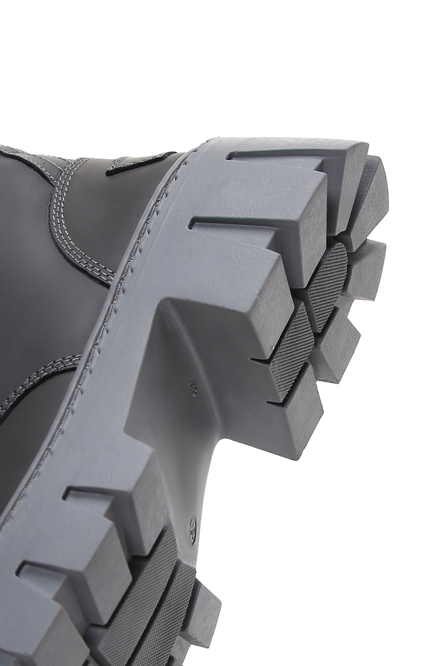 Women's Gray Leather Zippered Boots
