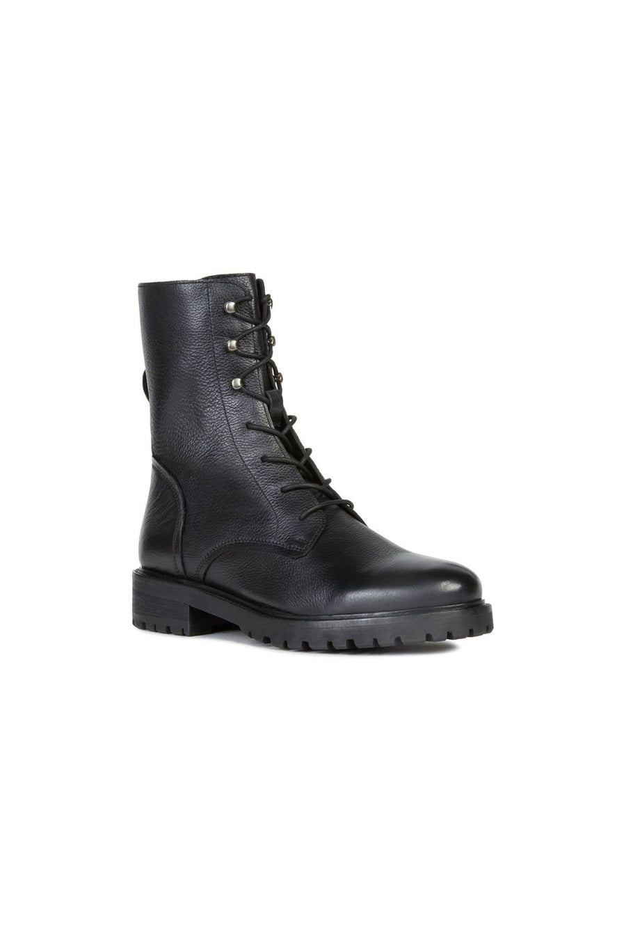 Geox Women's Black Hoara Leather Zippered Boots
