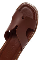 Women's Brown Leather Slippers | Derimod