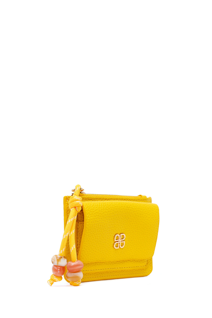 Woman Yellow Charm Card Holder