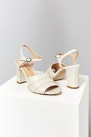 Ankle Strap Women's Heeled Leather Sandals | Derimod
