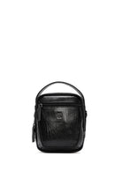 Men's Black Leather Messenger Bag | Derimod