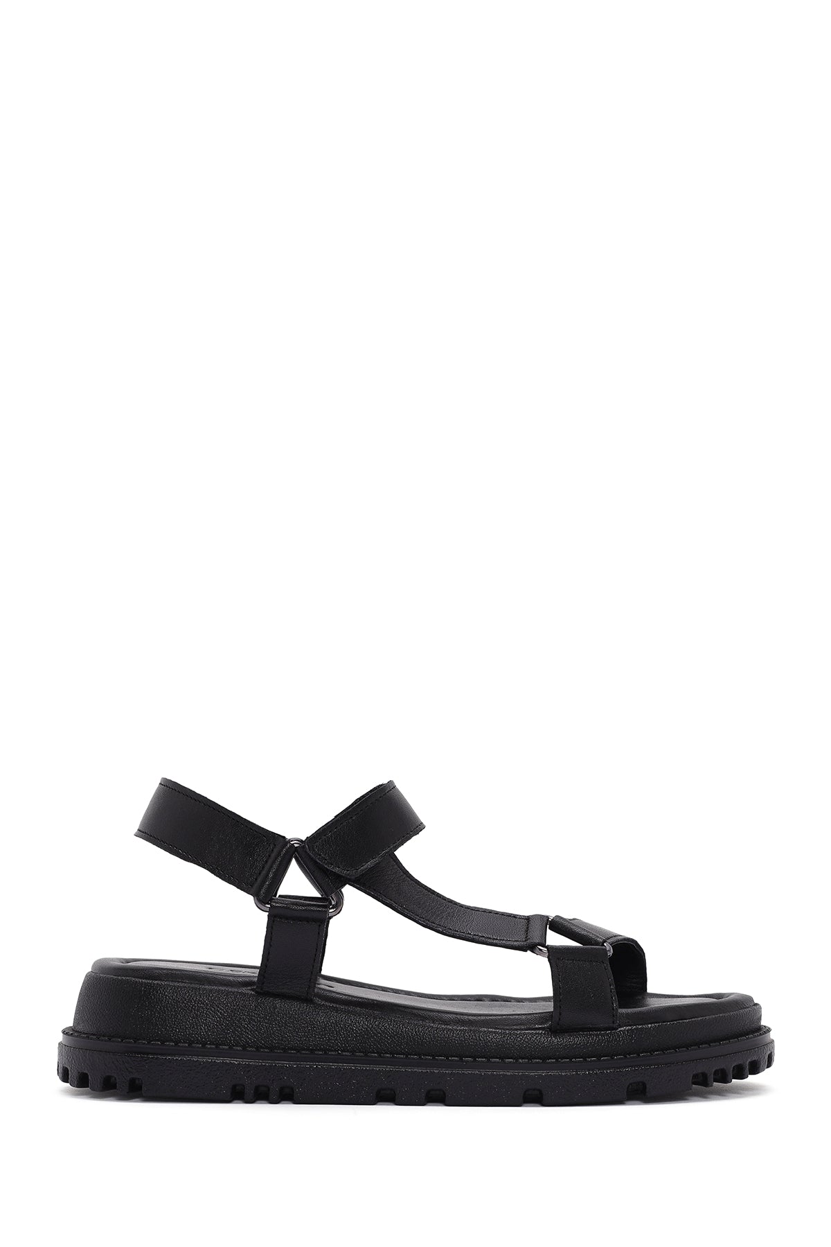 Women's Black Ankle Strap Leather Comfort Sandals 25SFD300318 | Derimod