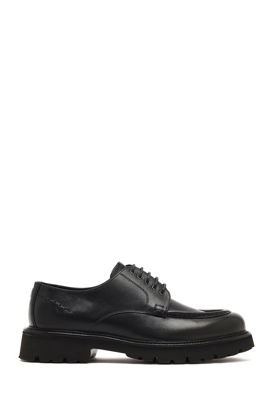 Men's Black Lace-Up Thick-Soled Leather Casual Shoe 25WFD740518 | Derimod