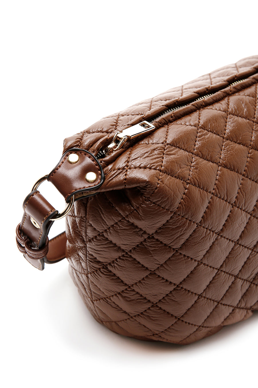 Women's Tan Quilted Shoulder Bag