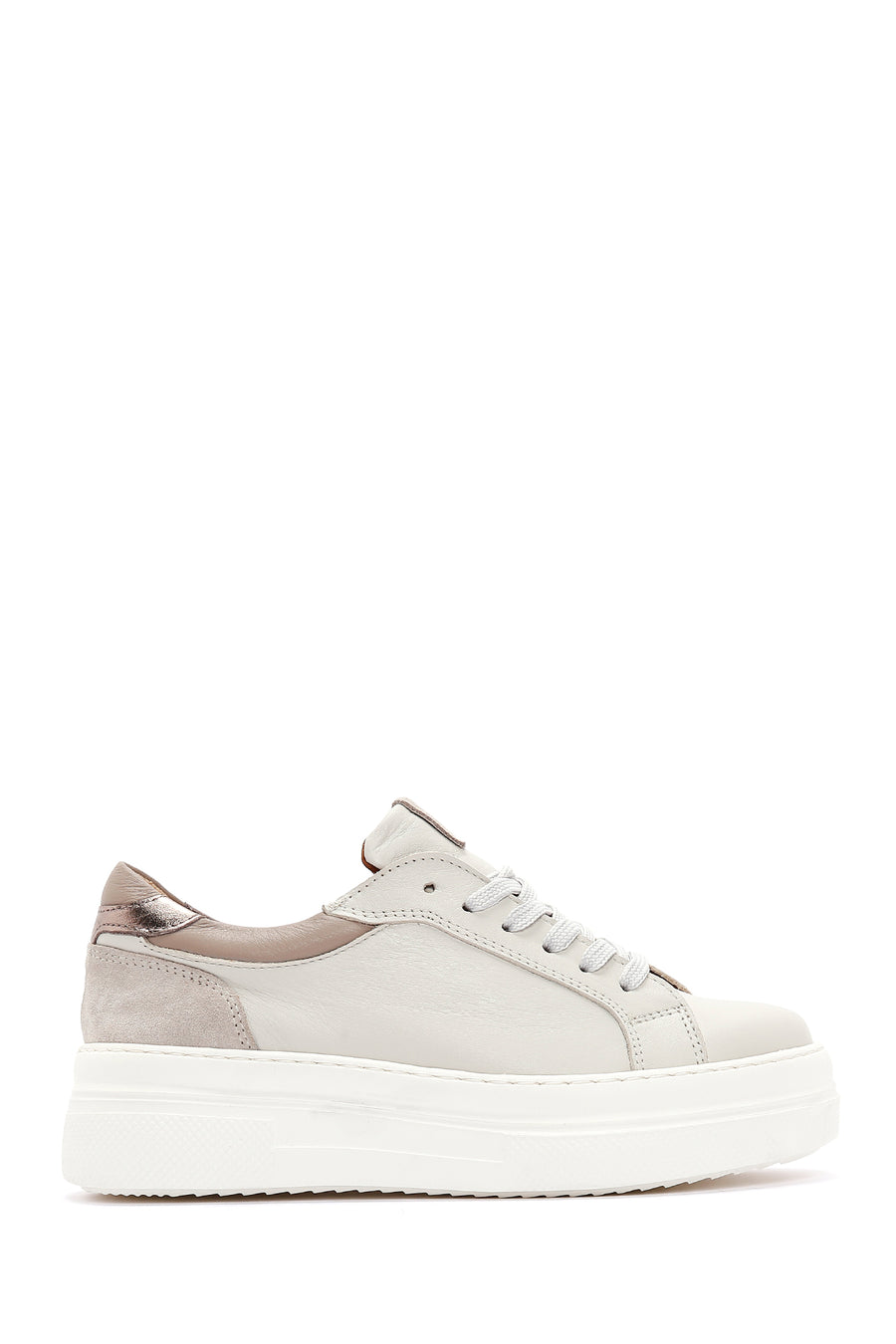 Kadın Bej Deri Kalın Tabanlı Sneaker 23WFD370718 | Derimod