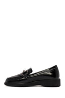 Woman Black Buckled Patent Leather Leather Comfort Loafer | Derimod
