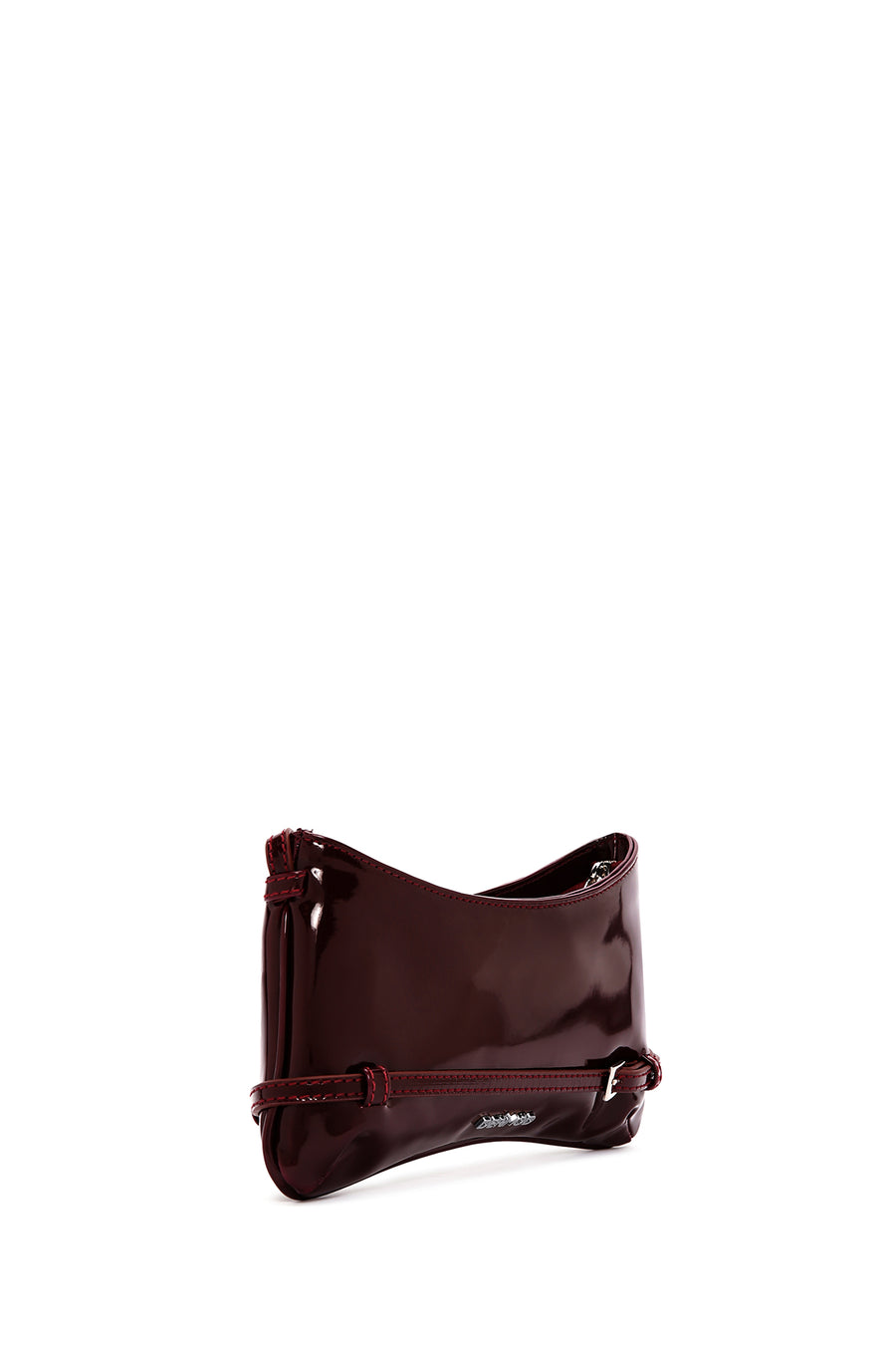 Women's Claret Red Patent Leather Shoulder Bag
