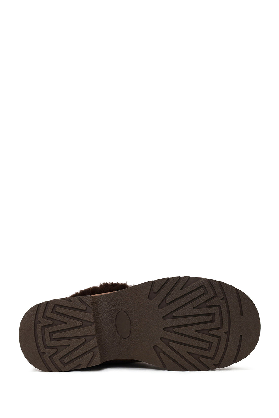 Woman Camel Thick-Soled Stone-Embellished Suede Teddy Slipper