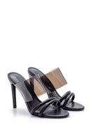 Women's Transparent Detailed Heeled Slippers | Derimod