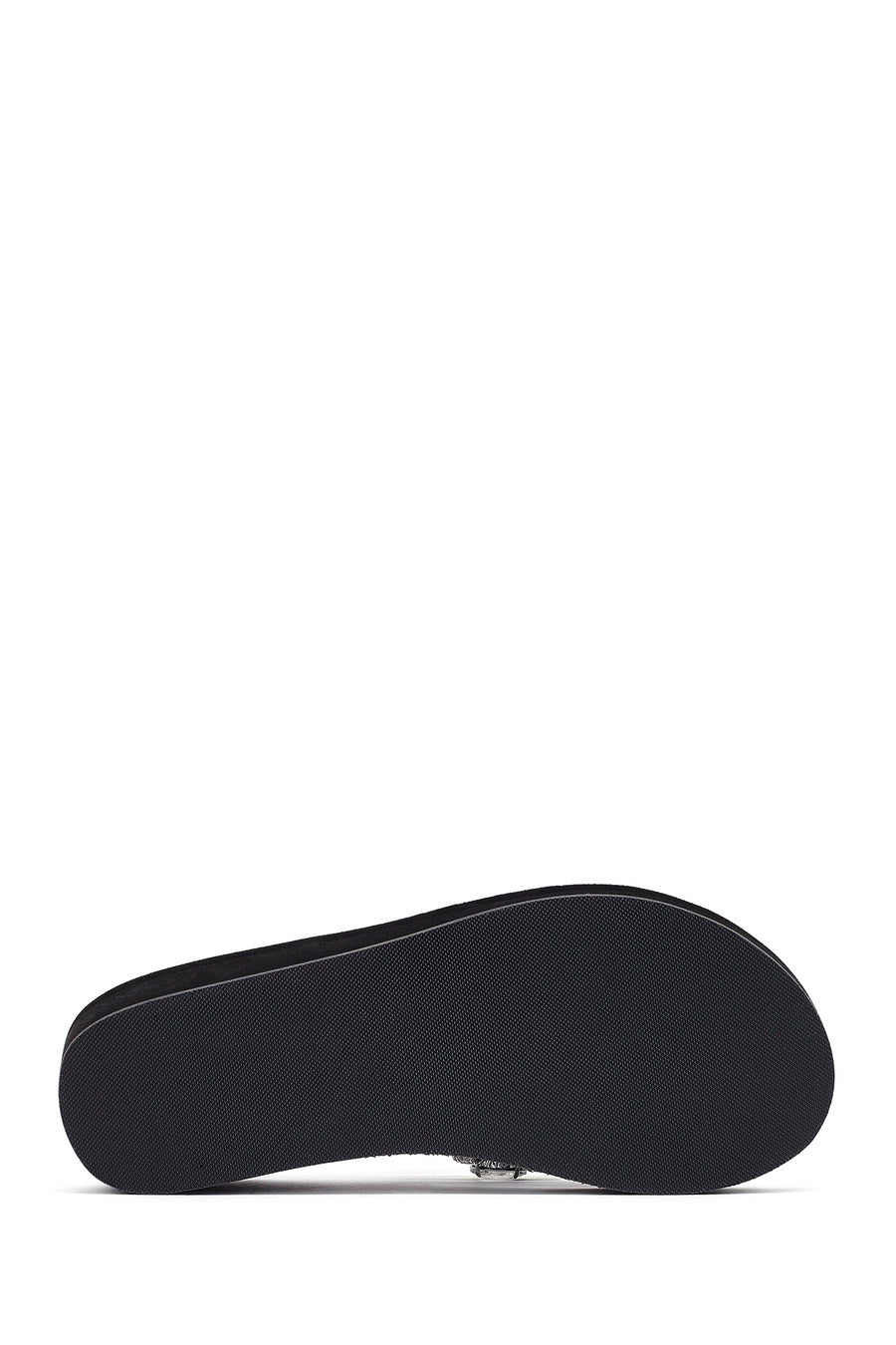 Women's Black Toe Stone Wedge Heel Jelly Slippers