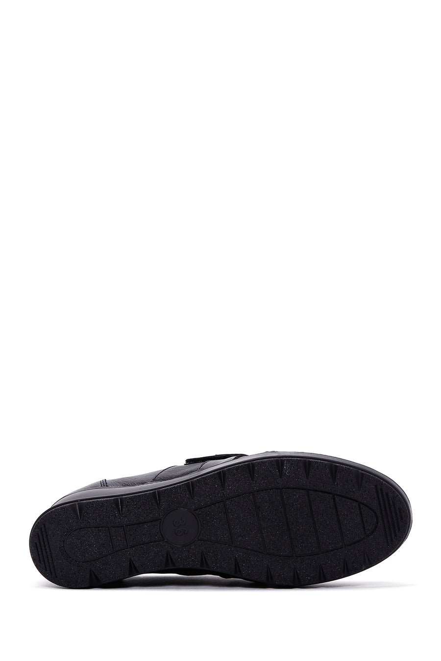 Women's Black Strappy Leather Comfort Shoes