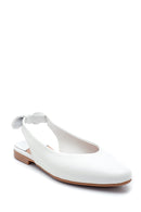 Women's Leather Bow Detailed Ballerinas | Derimod