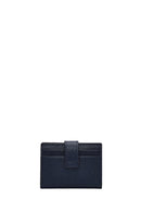 Men's Navy Blue Leather Card Holder | Derimod